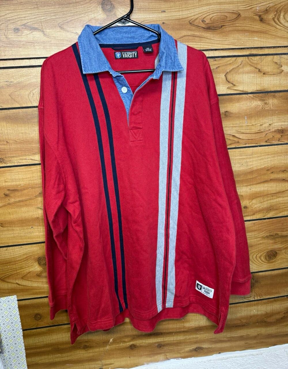 Vintage 1990’s Roundtree & Yorke Varsity 100% Cotton Polo Logo Sz XXL